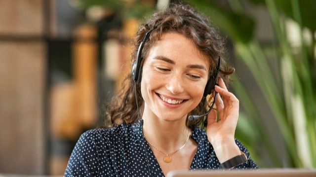 Young recruiter on phone