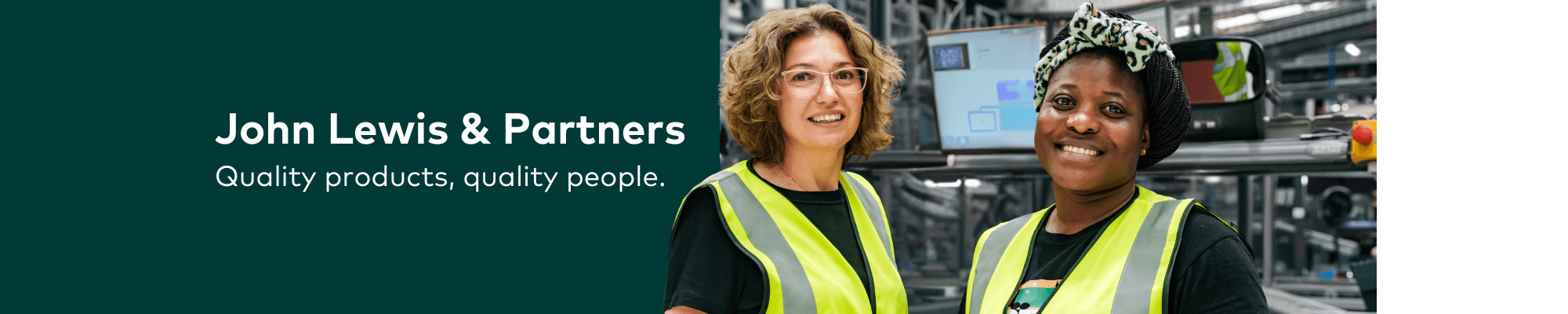 Female John Lewis worker smiling