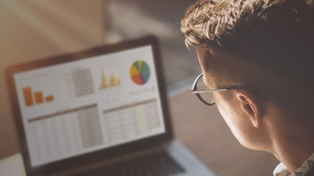 Financial Officer working on computer with charts